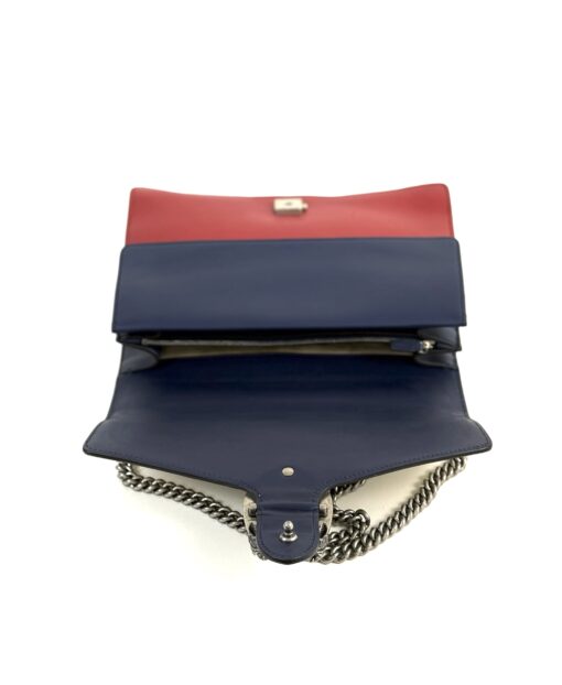 Gucci Calfskin Panther Embroidered Medium Dionysus Shoulder Bag White Blue Hibiscus Red - Image 11
