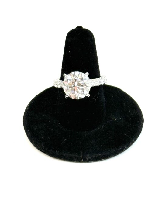 5.03 Carat Round Brilliant Engagement Ring in 14k White Gold Size 7