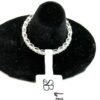 Ring on the velvet stand with the retail tag attached