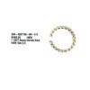 Band beside its tag reading 14k white gold size 6.5