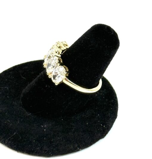3.21 Carat 5 Oval Stones Lab Diamond Wedding Band in 14k Yellow Gold - Image 6