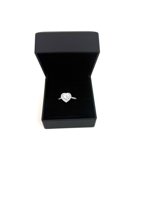 1.69 Carat Heart Lab Diamond Ring with Side Diamonds in 14K White Gold - Image 4