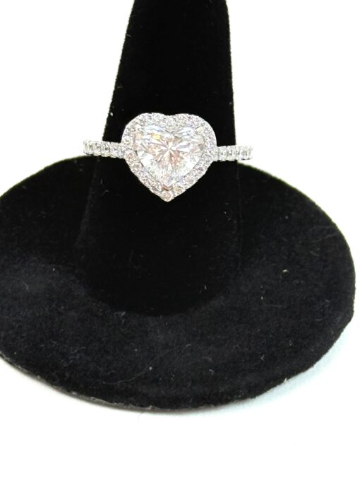1.69 Carat Heart Lab Diamond Ring with Side Diamonds in 14K White Gold
