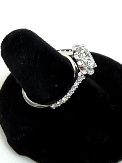 1.69 Carat Heart Lab Diamond Ring with Side Diamonds in 14K White Gold - Image 8