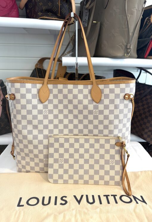 Louis Vuitton Neverfull GM Azur Tote with Pouch Set - Image 4