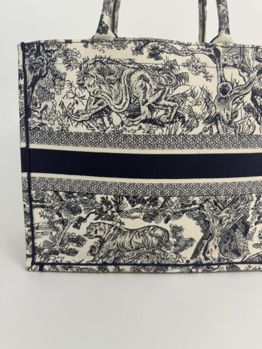 Christian Dior Canvas Embroidered Large Dioriviera Toile De Jouy Book Tote Blue - Image 17