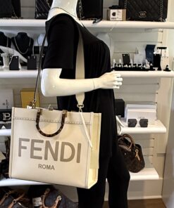 Alternative view of Fendi Medium Cream Sunshine Tote Shopper