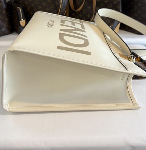 Fendi Medium Cream Sunshine Tote Shopper - Image 10