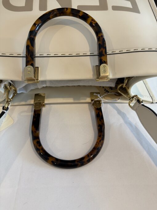 Fendi Medium Cream Sunshine Tote Shopper - Image 13