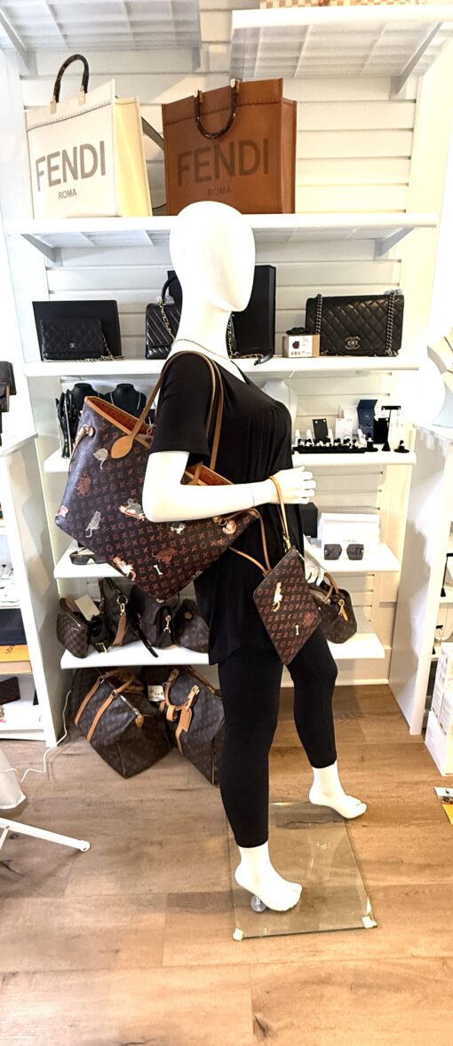 Louis Vuitton Catogram Neverfull MM with Pouch Marron - Image 2
