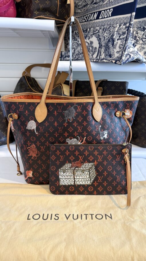 Louis Vuitton Catogram Neverfull MM with Pouch Marron - Image 3
