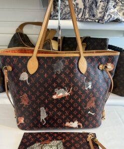 Louis Vuitton Catogram Neverfull MM with Pouch Marron