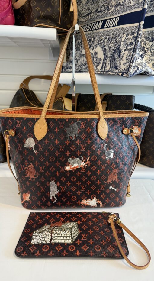 Louis Vuitton Catogram Neverfull MM with Pouch Marron