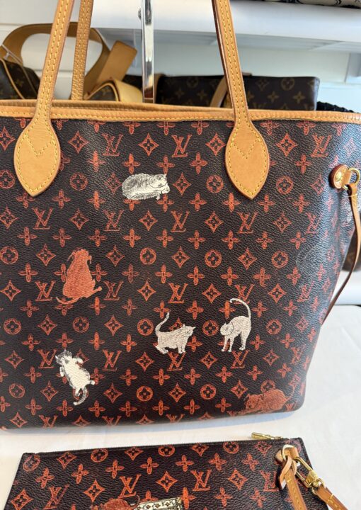 Louis Vuitton Catogram Neverfull MM with Pouch Marron - Image 25