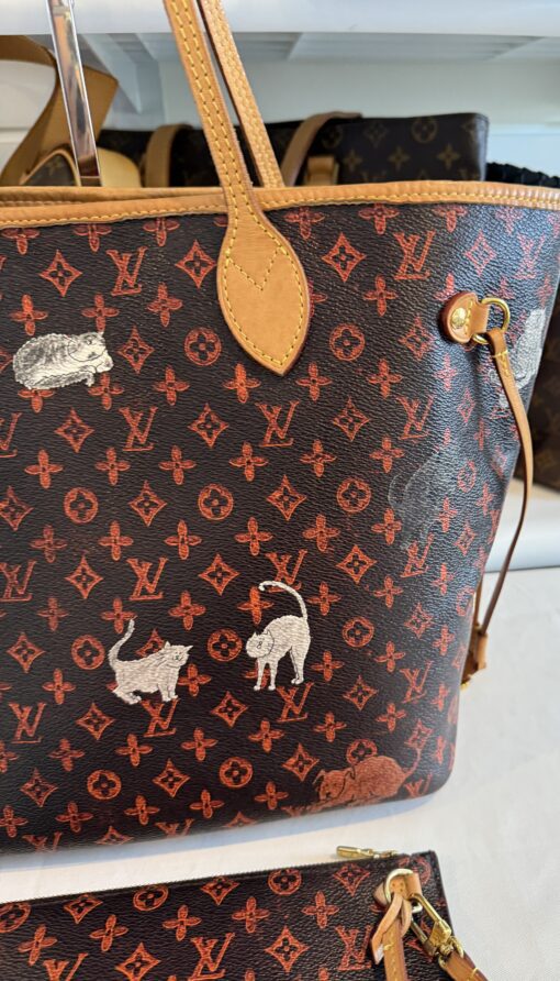 Louis Vuitton Catogram Neverfull MM with Pouch Marron - Image 23
