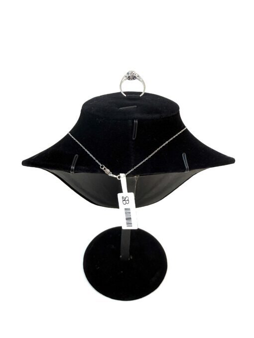 3 Piece Matchng Set Ring Earrings 18" Necklace Natural Diamonds and .925 Sterling Silver Square - Image 8