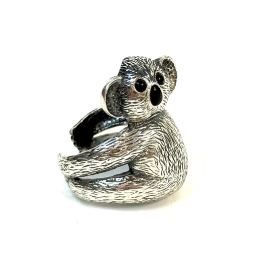 .925 Sterling Silver Koala Ring Adjustable - Image 3