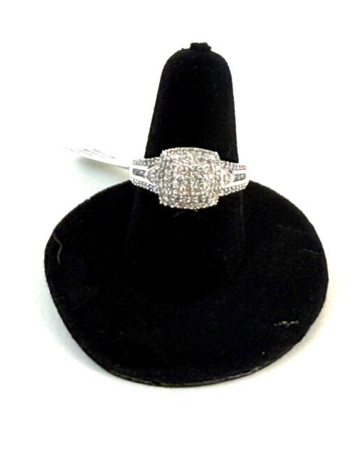 .50 Carat Natural Diamonds and .925 Sterling Silver Cluster Ring Engagement