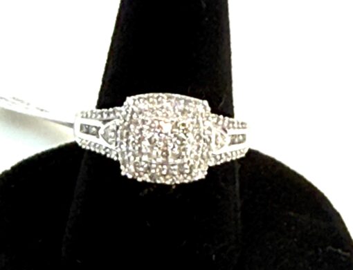 .50 Carat Natural Diamonds and .925 Sterling Silver Cluster Ring Engagement - Image 4