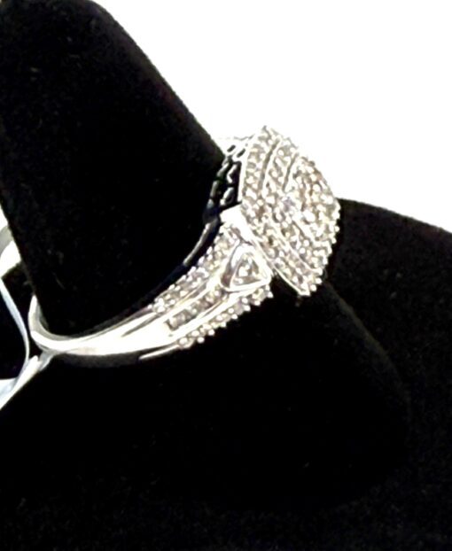 .50 Carat Natural Diamonds and .925 Sterling Silver Cluster Ring Engagement - Image 7
