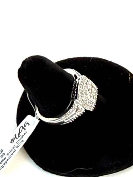 .50 Carat Natural Diamonds and .925 Sterling Silver Cluster Ring Engagement - Image 8