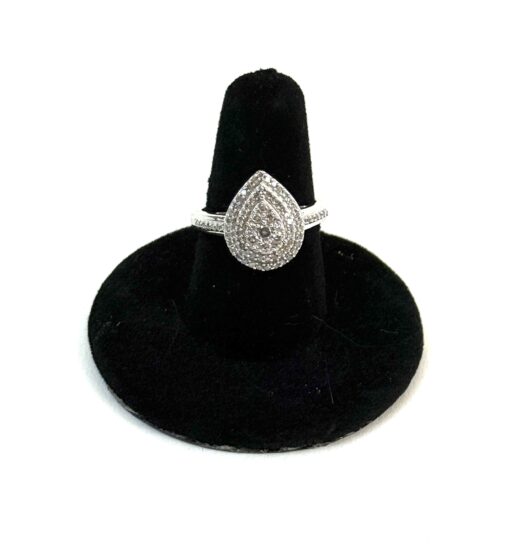 .50 Carat Natural Diamonds and .925 Sterling Silver Cluster Ring Pear