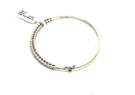 1/4 TCW Natural Diamonds in .925 Sterling Silver Bangle Bracelet - Image 6