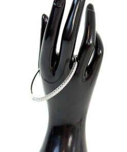 Alternative view of 1/4 TCW Natural Diamonds in .925 Sterling Silver Bangle Bracelet