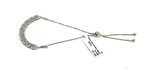 1/4 TCW Natural Diamonds in .925 Sterling Silver Bolo Bracelet - Image 6