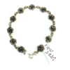 .925 Sterling Silver Roses Bracelet 7" Vintage Look