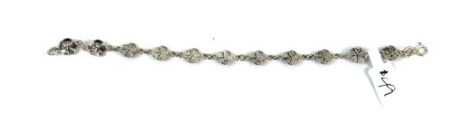 .925 Sterling Silver Roses Bracelet 7" Vintage Look - Image 7
