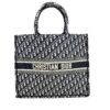 Dior Large Book Tote Ecru and Blue Dior Oblique Embroidery