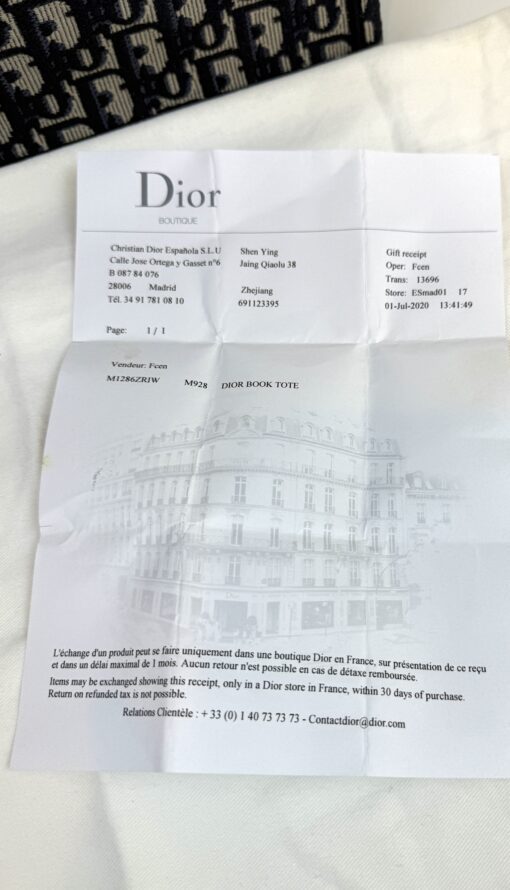 Dior Large Book Tote Ecru and Blue Dior Oblique Embroidery - Image 23