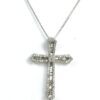 .60 Natural Diamond and .925 Sterling Silver 18" Cross Pendant Necklace