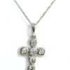 .50 Natural Diamond and 14K Gold 18" Cross Pendant Necklace