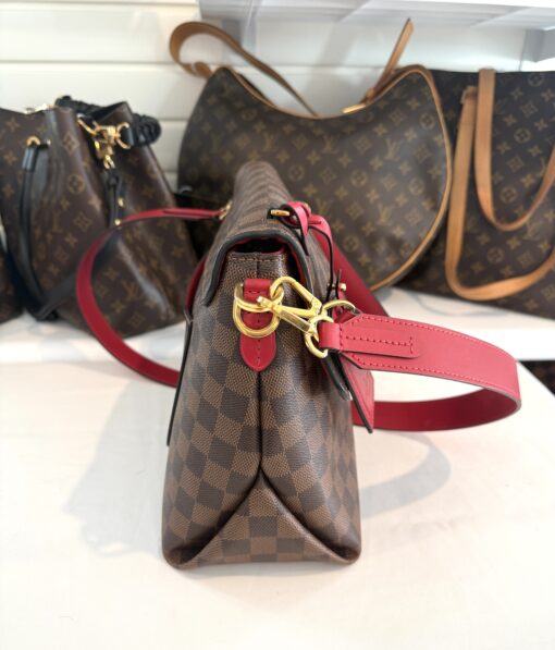 LOUIS VUITTON Beaubourg Damier Ebene Shoulder Bag in Brown/Red - Image 7