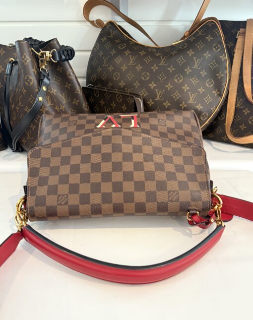 LOUIS VUITTON Beaubourg Damier Ebene Shoulder Bag in Brown/Red - Image 11