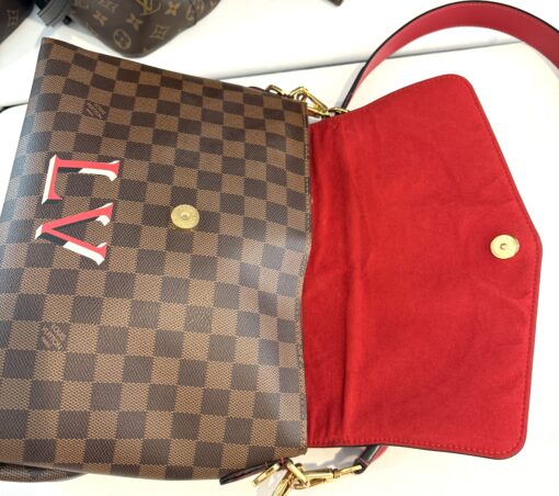 LOUIS VUITTON Beaubourg Damier Ebene Shoulder Bag in Brown/Red - Image 13