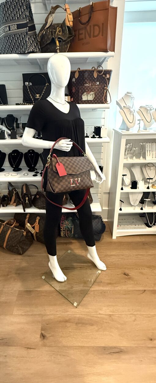 LOUIS VUITTON Beaubourg Damier Ebene Shoulder Bag in Brown/Red - Image 3