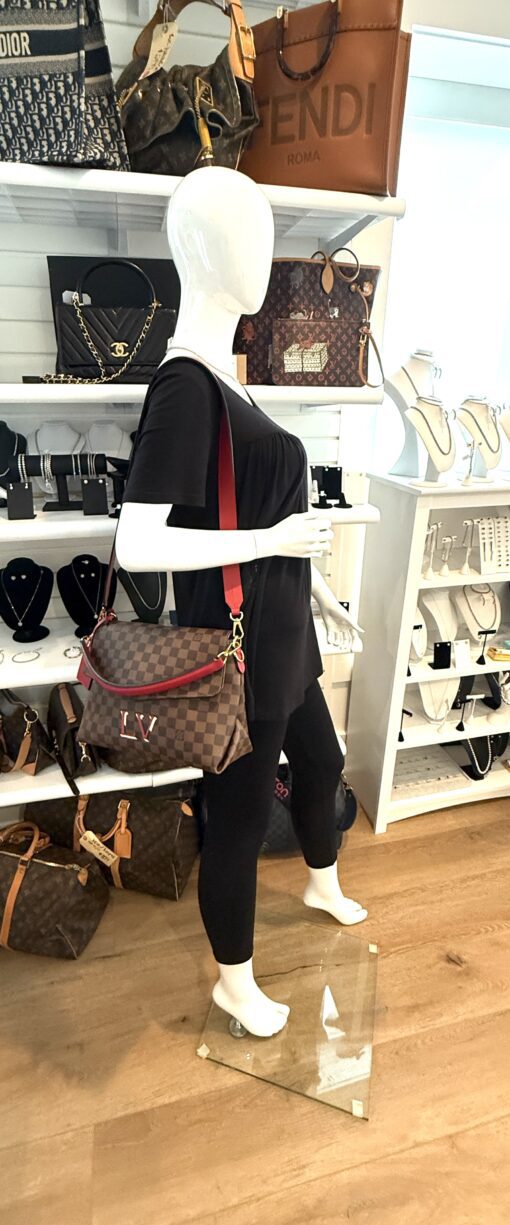 LOUIS VUITTON Beaubourg Damier Ebene Shoulder Bag in Brown/Red - Image 2