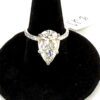 Lab Grown 4.70 Carat Pear Brilliant Cut Diamond 14K White Gold Engagement Ring