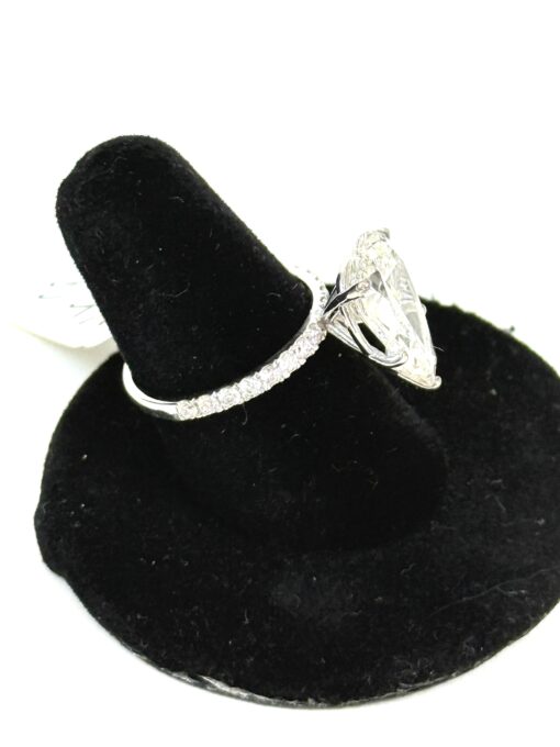 Lab Grown 4.70 Carat Pear Brilliant Cut Diamond 14K White Gold Engagement Ring - Image 9