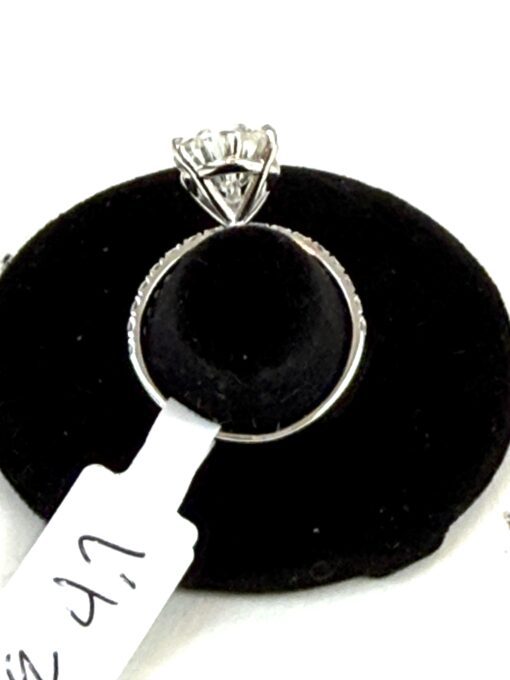Lab Grown 4.70 Carat Pear Brilliant Cut Diamond 14K White Gold Engagement Ring - Image 10