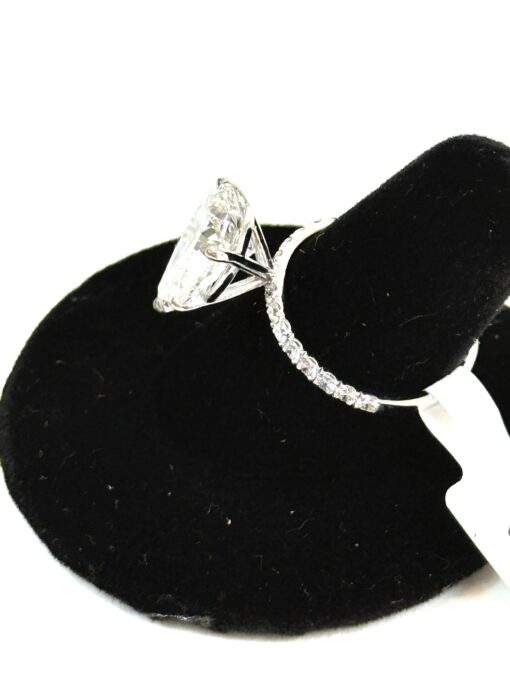 Lab Grown 4.70 Carat Pear Brilliant Cut Diamond 14K White Gold Engagement Ring - Image 11