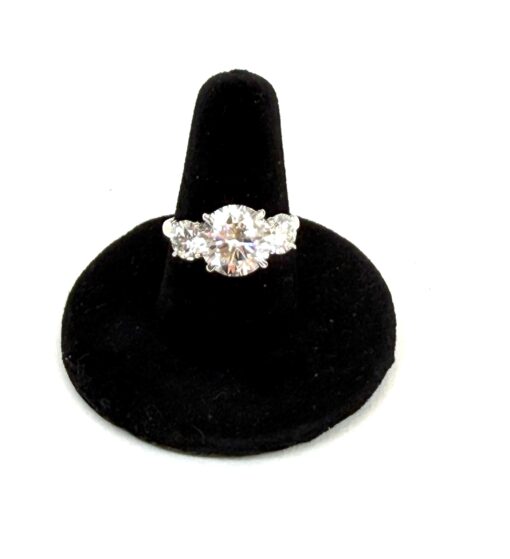 Lab Grown 3.85 Carat Round Brilliant Cut Diamond 14K White Gold Engagement Ring - Image 4