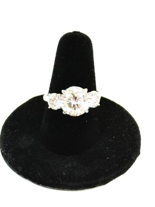 Lab Grown 3.85 Carat Round Brilliant Cut Diamond 14K White Gold Engagement Ring