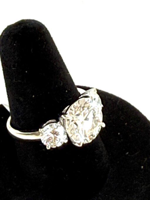 Lab Grown 3.85 Carat Round Brilliant Cut Diamond 14K White Gold Engagement Ring - Image 6