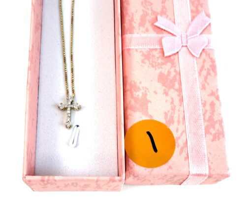 Brand new 18" Yellow Silver Sterling Cross Pendant 1/10 TCW Natural Diamonds - #1 - Image 7