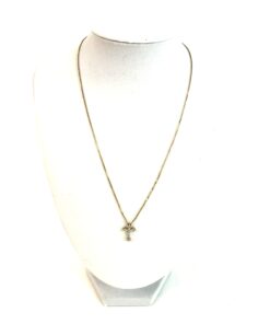 Alternative view of Brand new 18" Yellow Silver Sterling Cross Pendant 1/10 TCW Natural Diamonds - #1