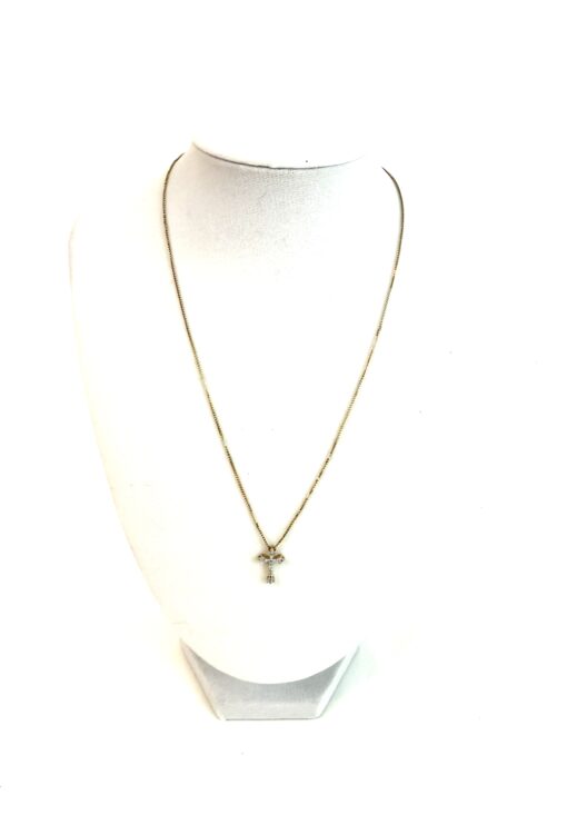 Brand new 18" Yellow Silver Sterling Cross Pendant 1/10 TCW Natural Diamonds - #1 - Image 2